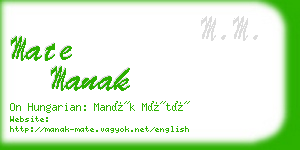 mate manak business card